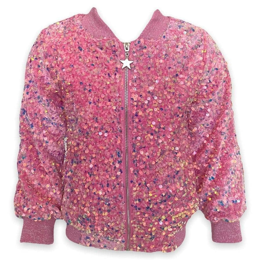 Women's Pretty in Pink Sequin Bomber