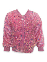 Women's Pretty in Pink Sequin Bomber