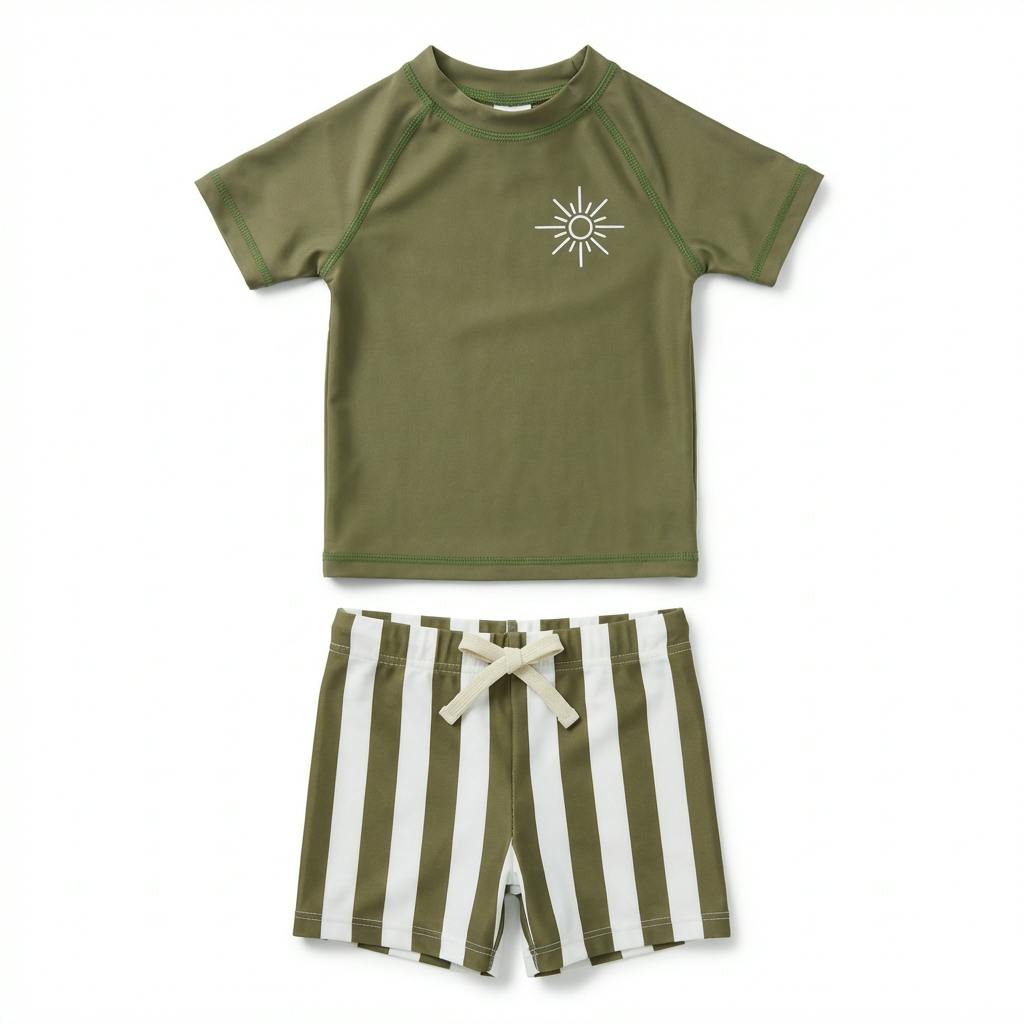 Baby Boys Rashguard & Bathing Suit Set