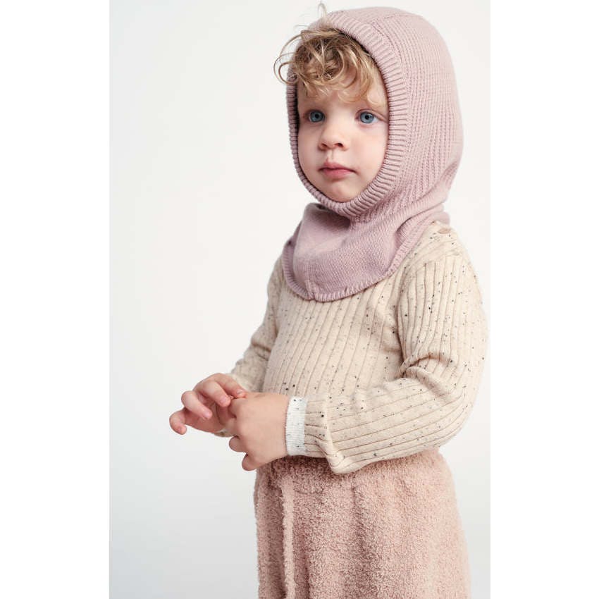 Chunky Ribbed Cotton Knit Elastic Fit Balaclava