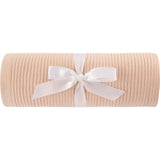 Scallop Trimmed Rib Knit Blanket Ivory