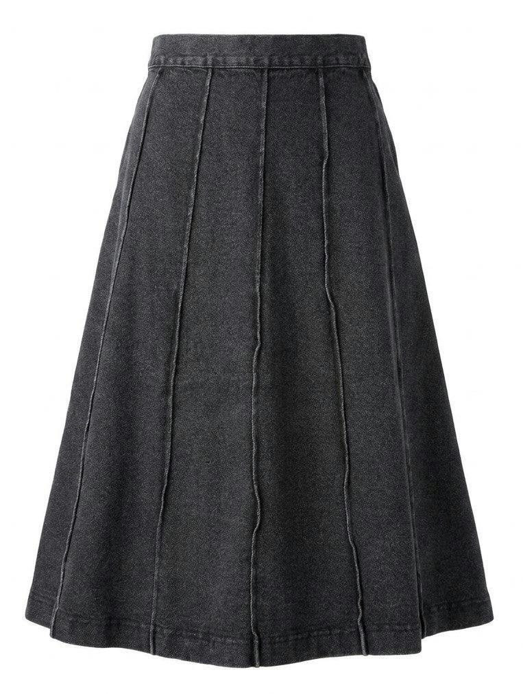 Paneled Denim Skirt