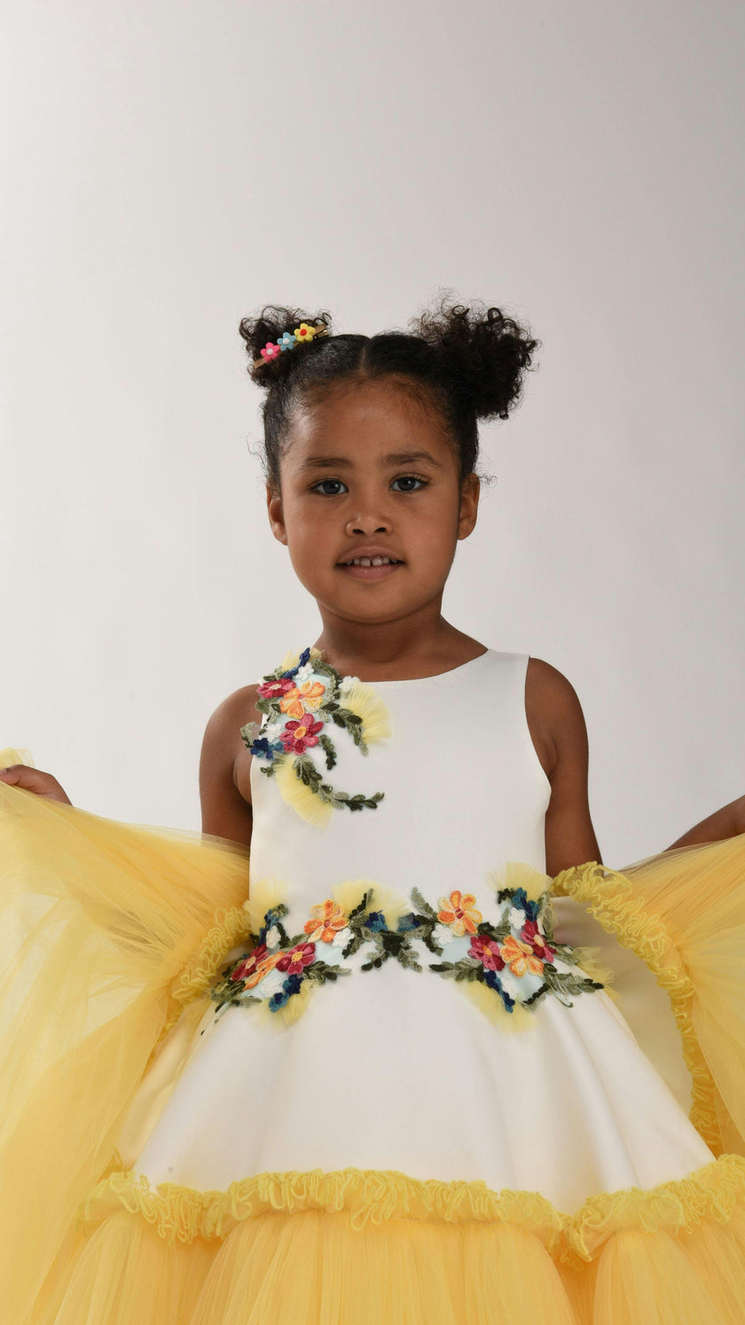 Yellow Aquino Floral Garden Dress