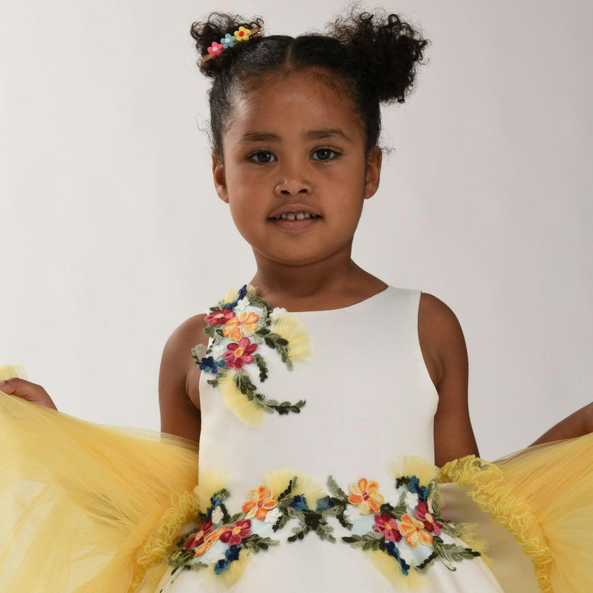 Yellow Aquino Floral Garden Dress