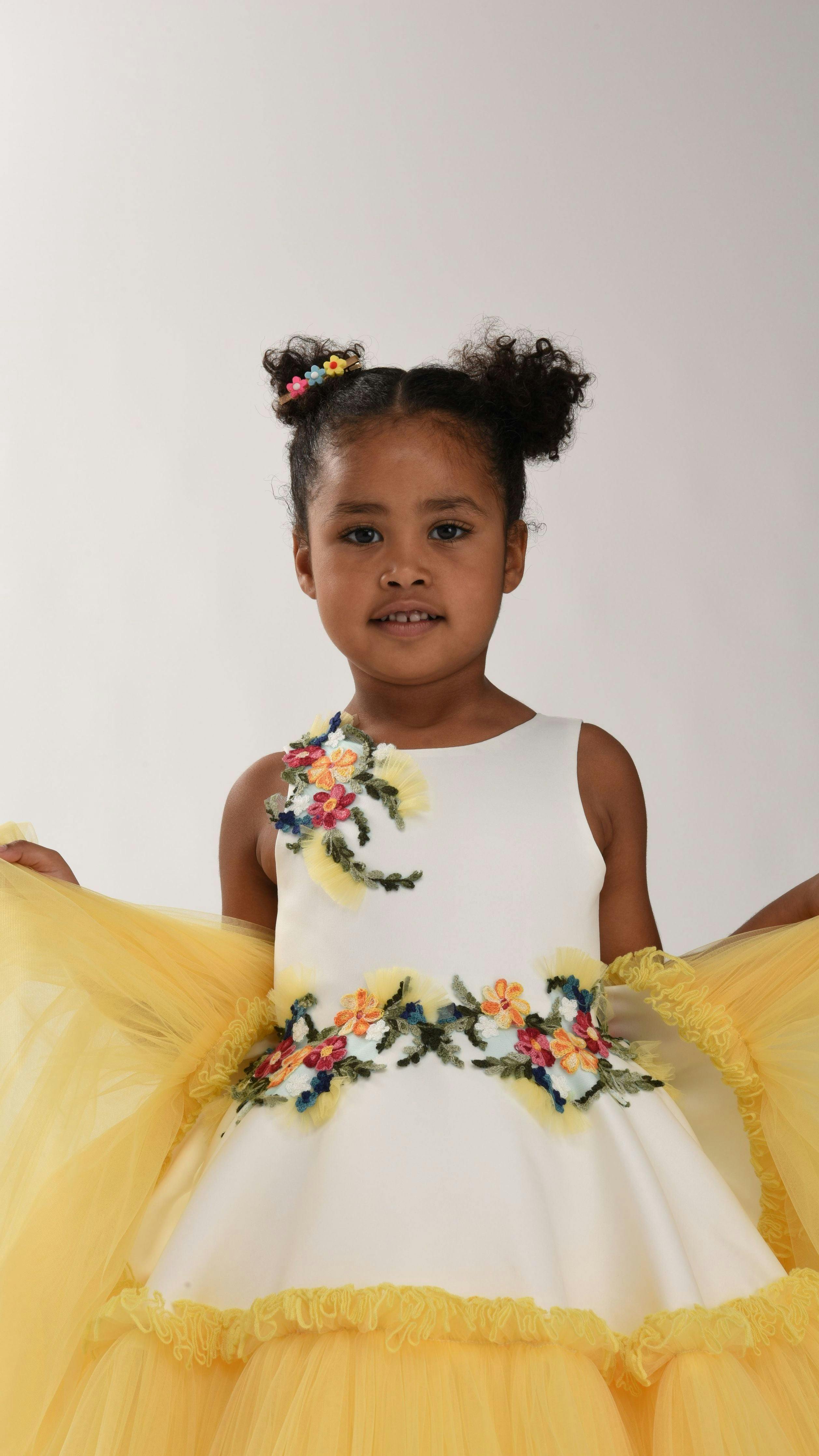 Yellow Aquino Floral Garden Dress