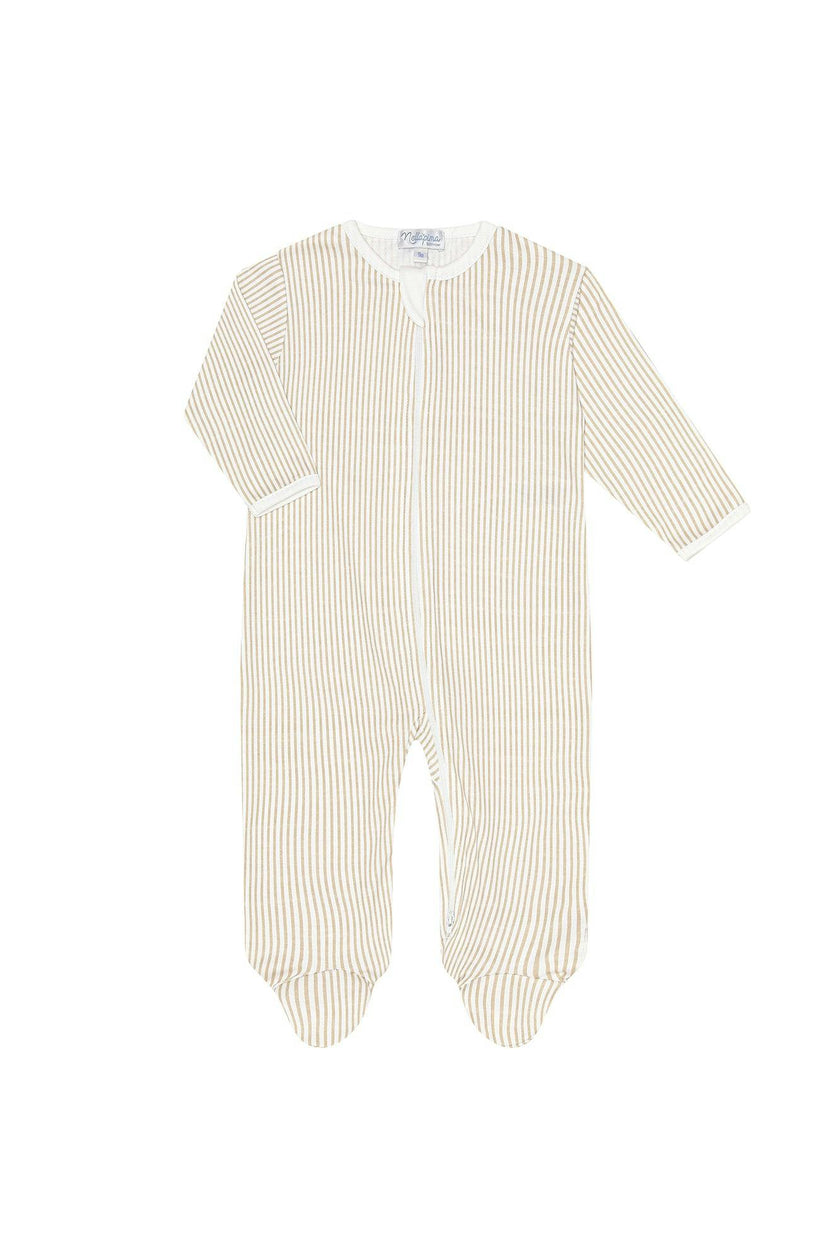 Camel Classic Stripes Zipper Footie
