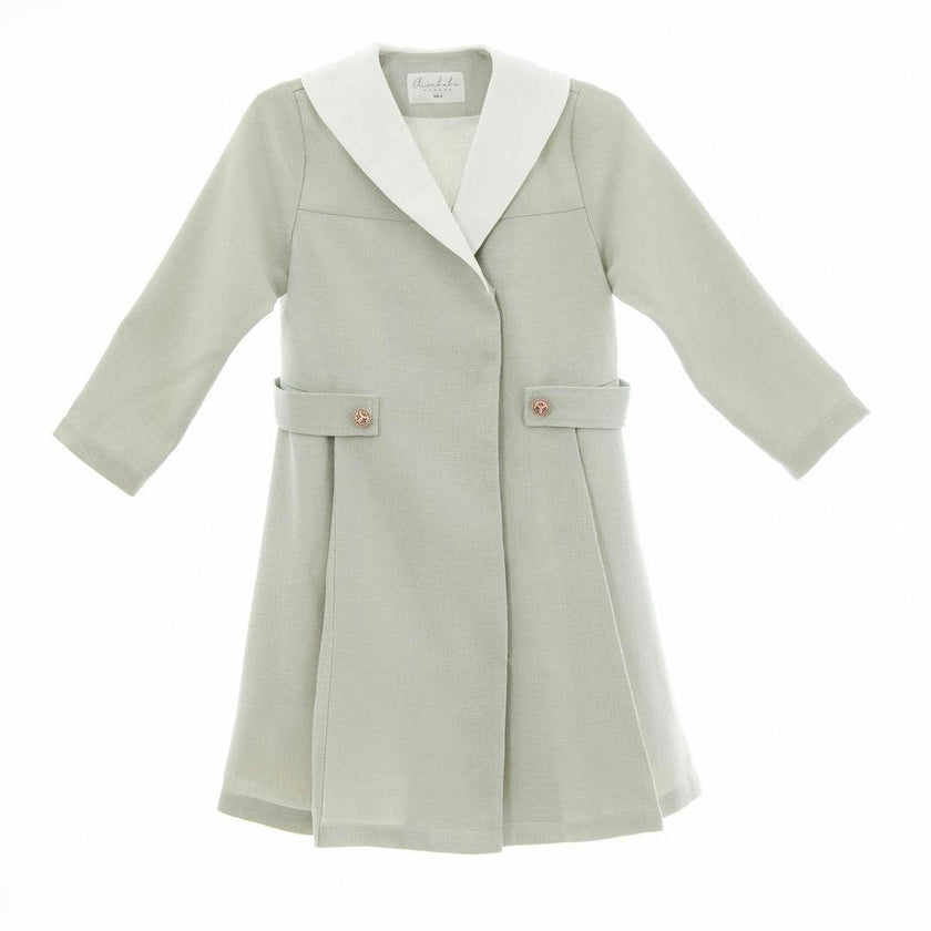 Zelie dress (dusty-sage-green tweed)