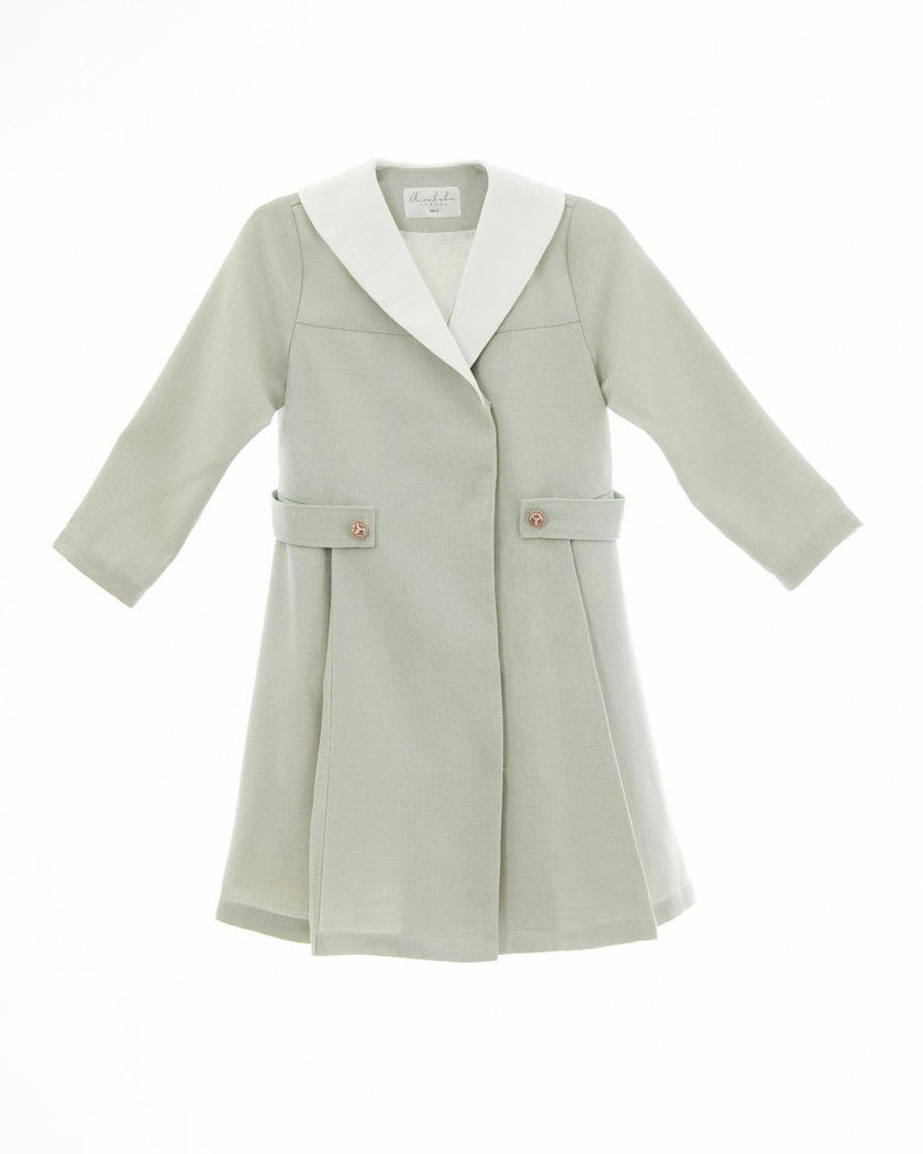 Zelie dress (dusty-sage-green tweed)