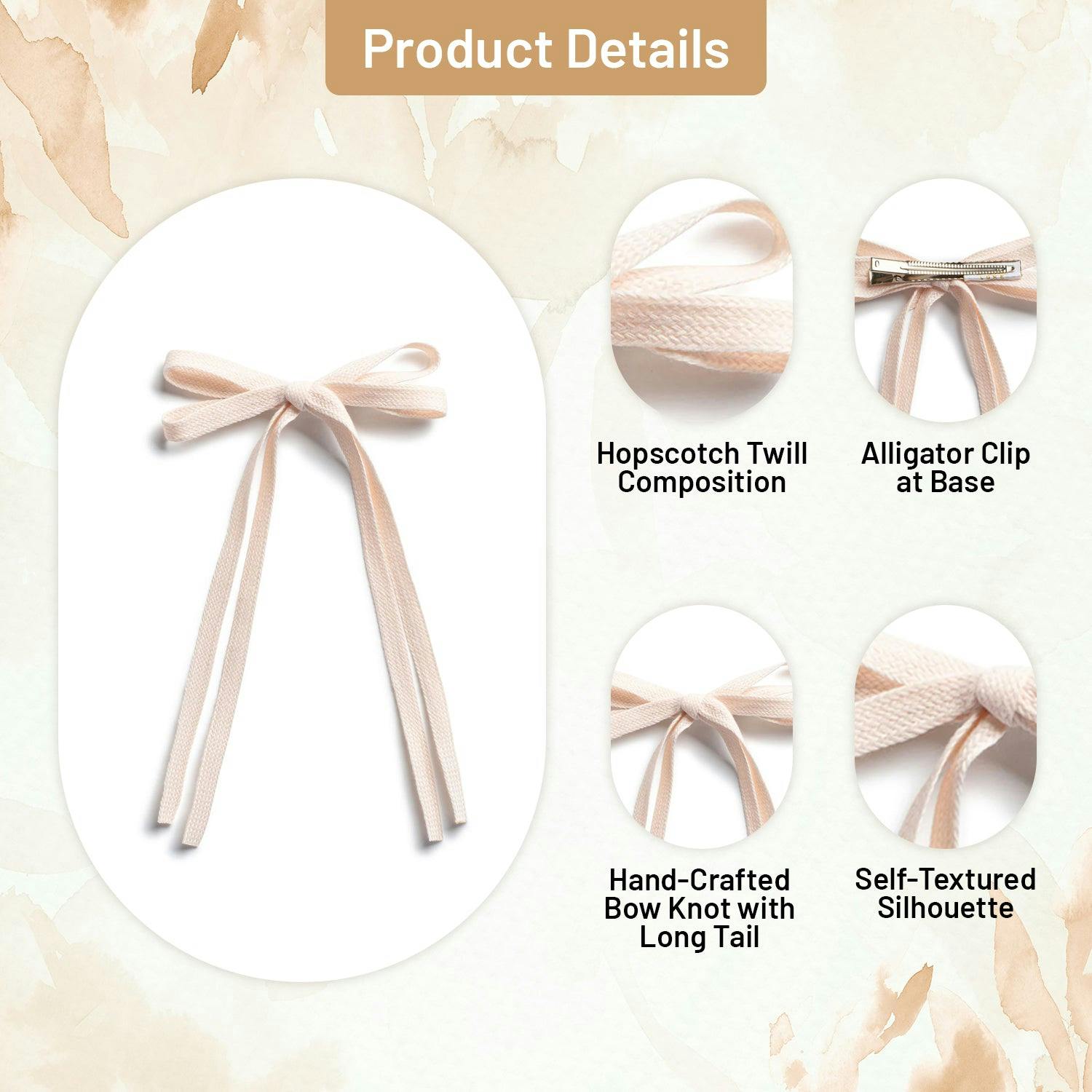 Halo Luxe Hopscotch Twill Long Tail Clip - Pale Pink