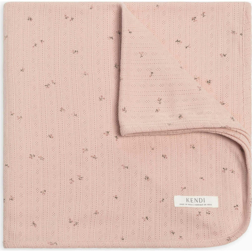 Brushed Back Pointelle Swaddle Blanket
