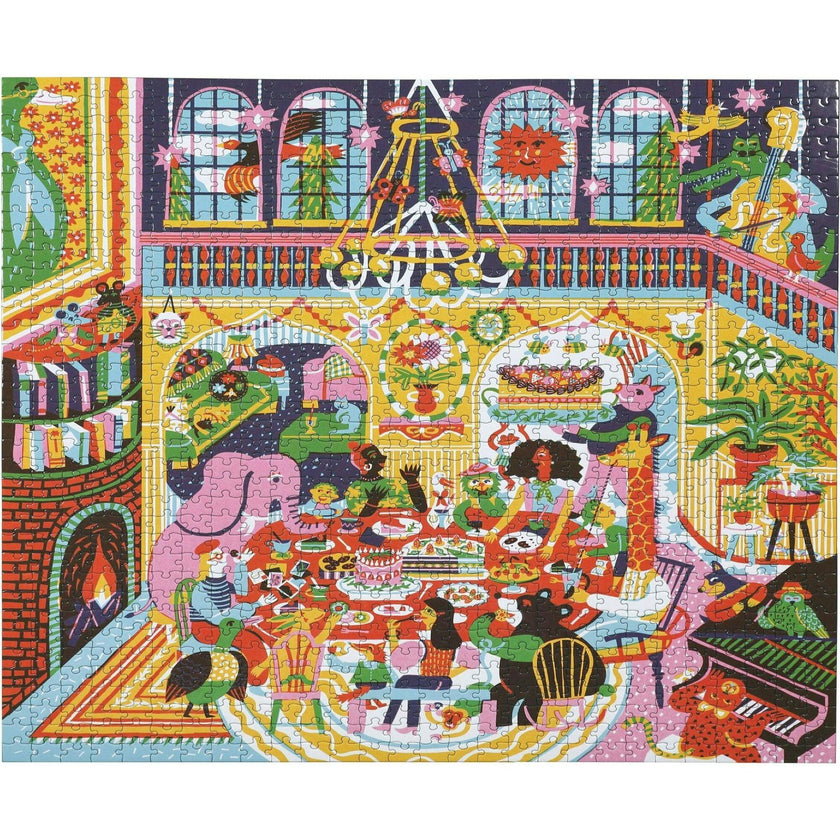Piece and Love Family Dinner Night 1000 Piece Square Jigsaw Puzzle