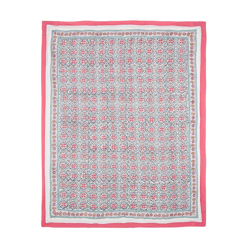 Block-Printed Cotton Crib Quilt