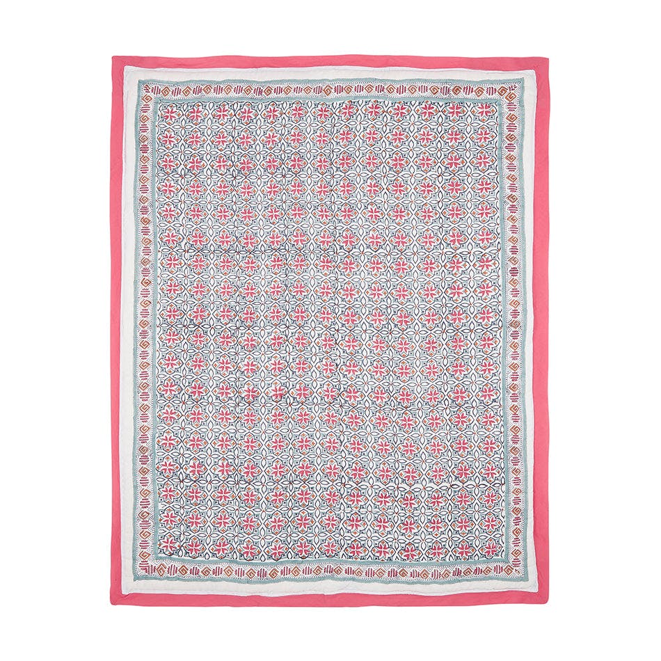 Block-Printed Cotton Crib Quilt