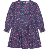 Poppy Floral Drop Waist Ruffle Cuff Sleeve Dress, Pink