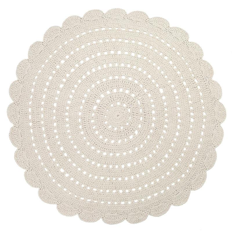 Alma Hand-Crocheted Scalloped Large Round Rug