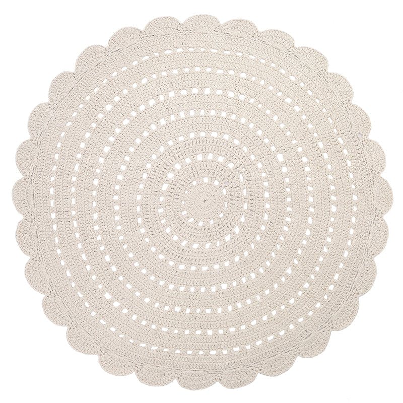 Alma Hand-Crocheted Scalloped Large Round Rug