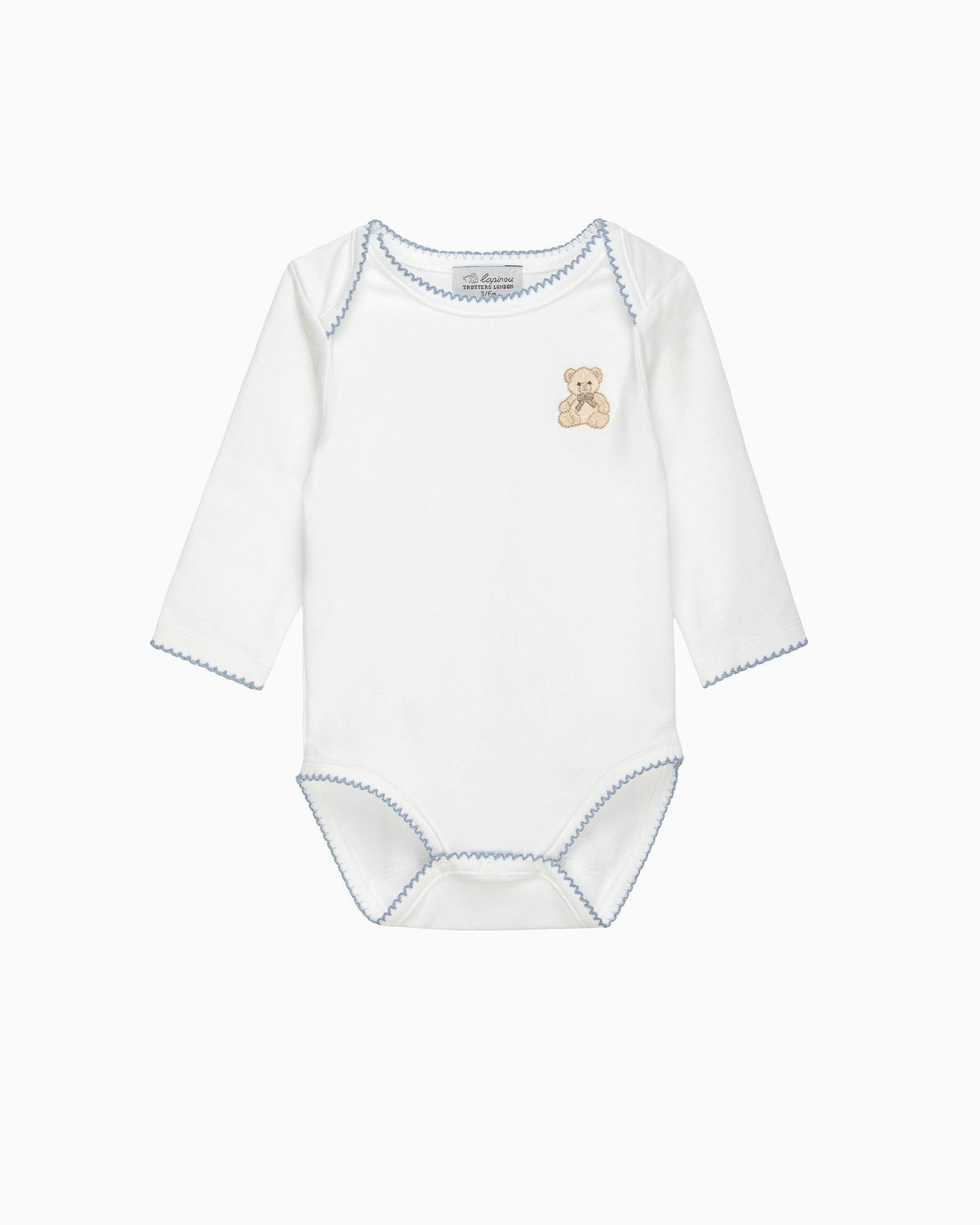 Baby Teddy Embroidered Envelope Bodysuit