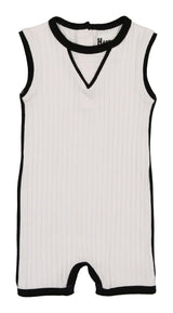 Piped Ribbed Romper