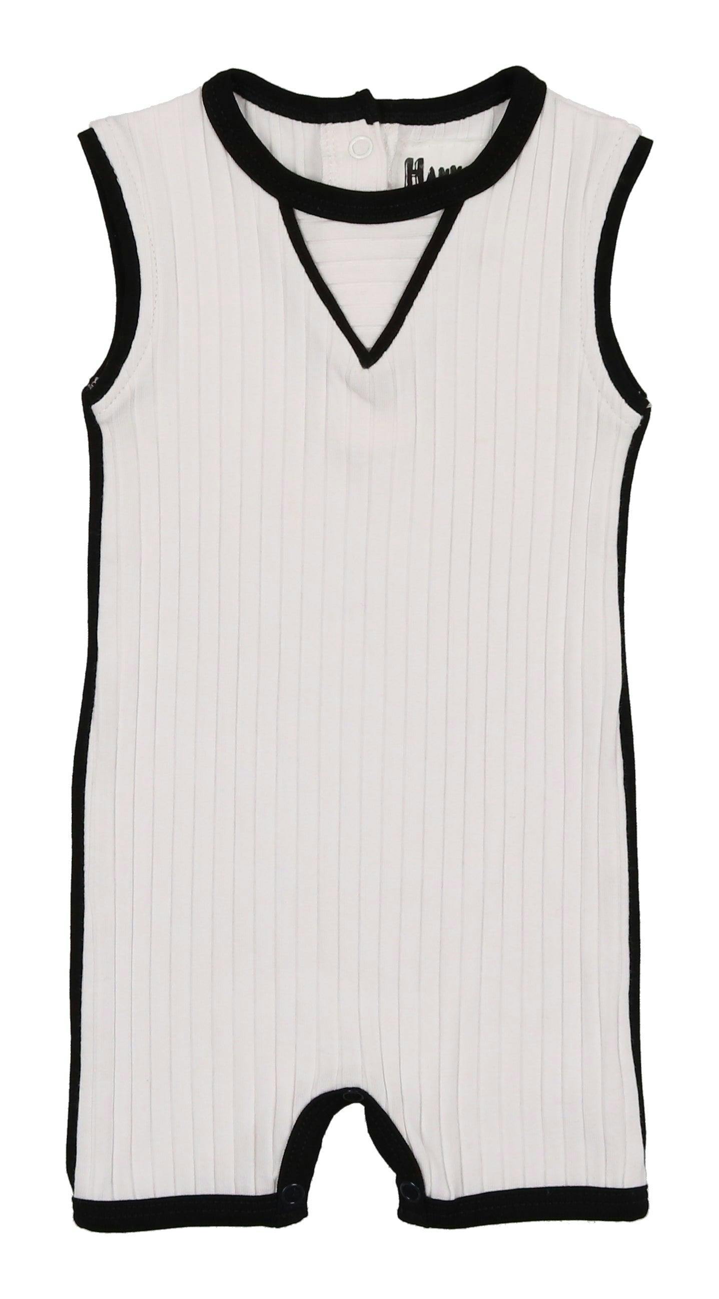 Piped Ribbed Romper