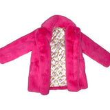 Hot Pink Faux Fur Coat