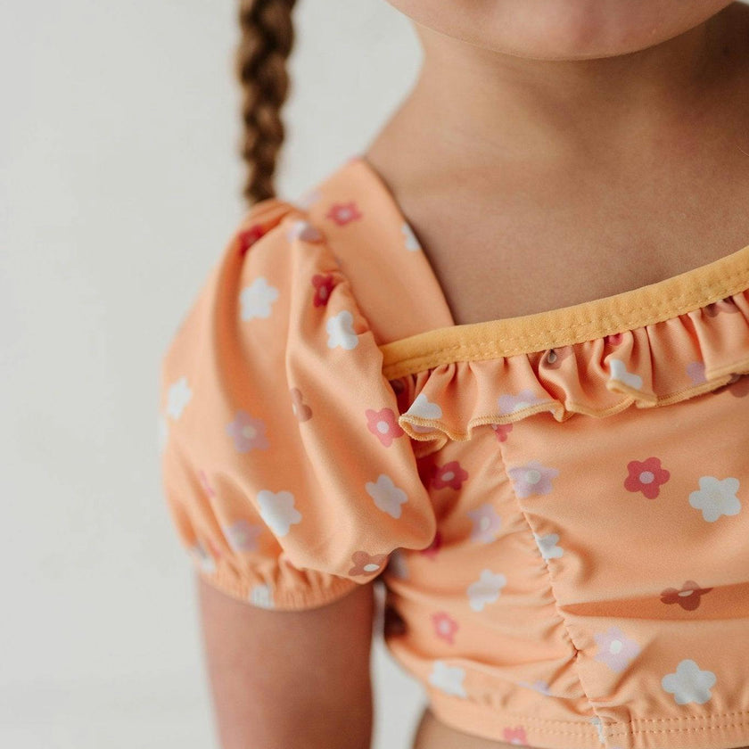 Girl's Puff Sleeve Swimsuit