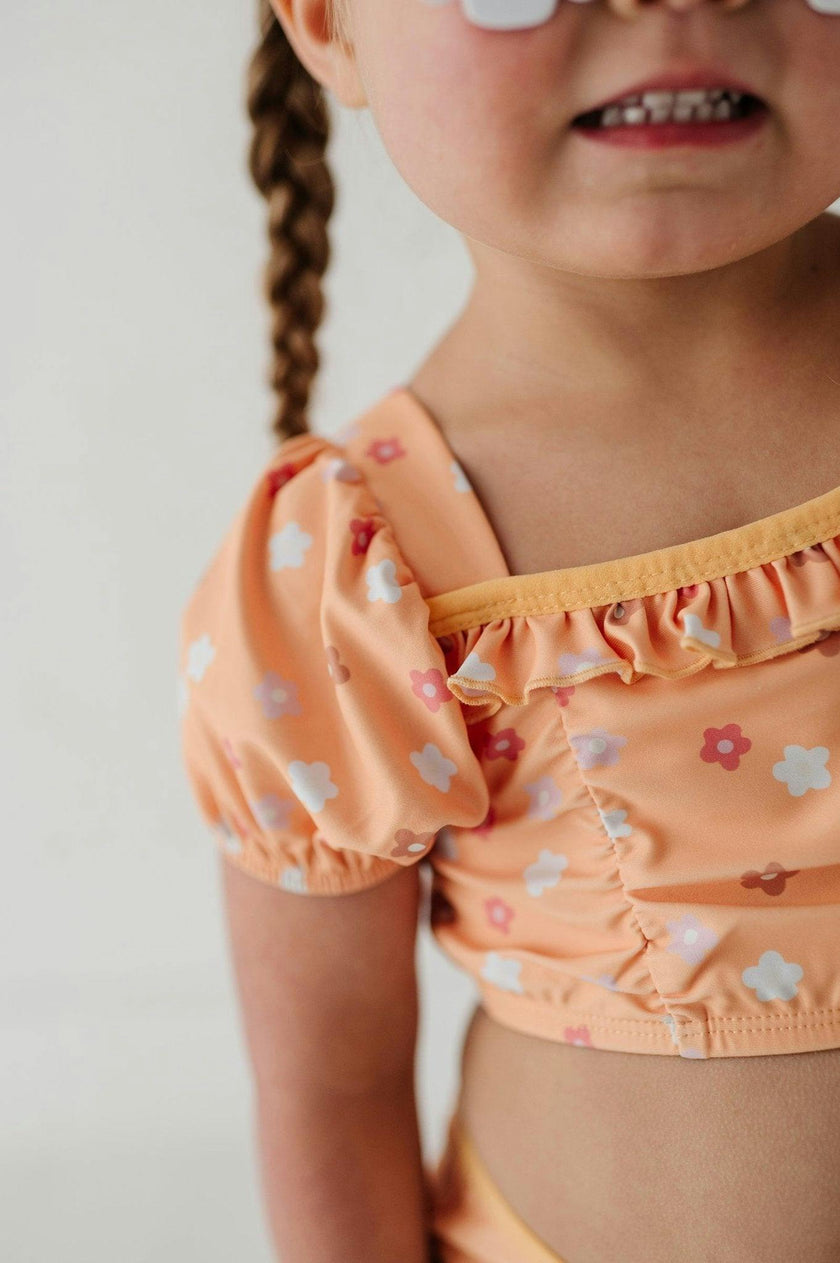 Girl's Puff Sleeve Swimsuit