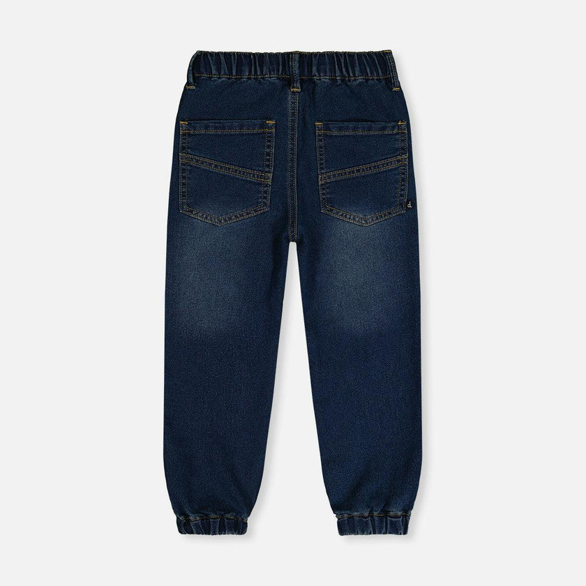 French Terry Denim Jogger Pants Navy Blue