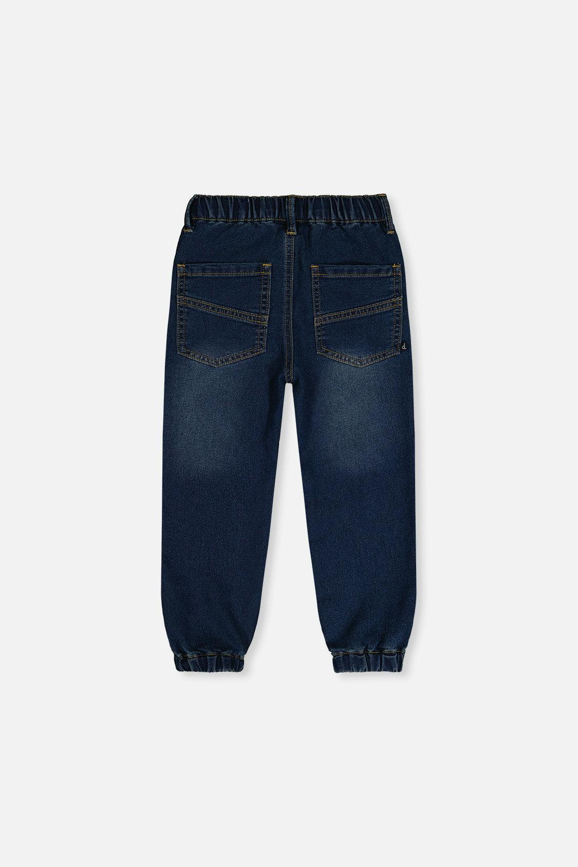 French Terry Denim Jogger Pants Navy Blue