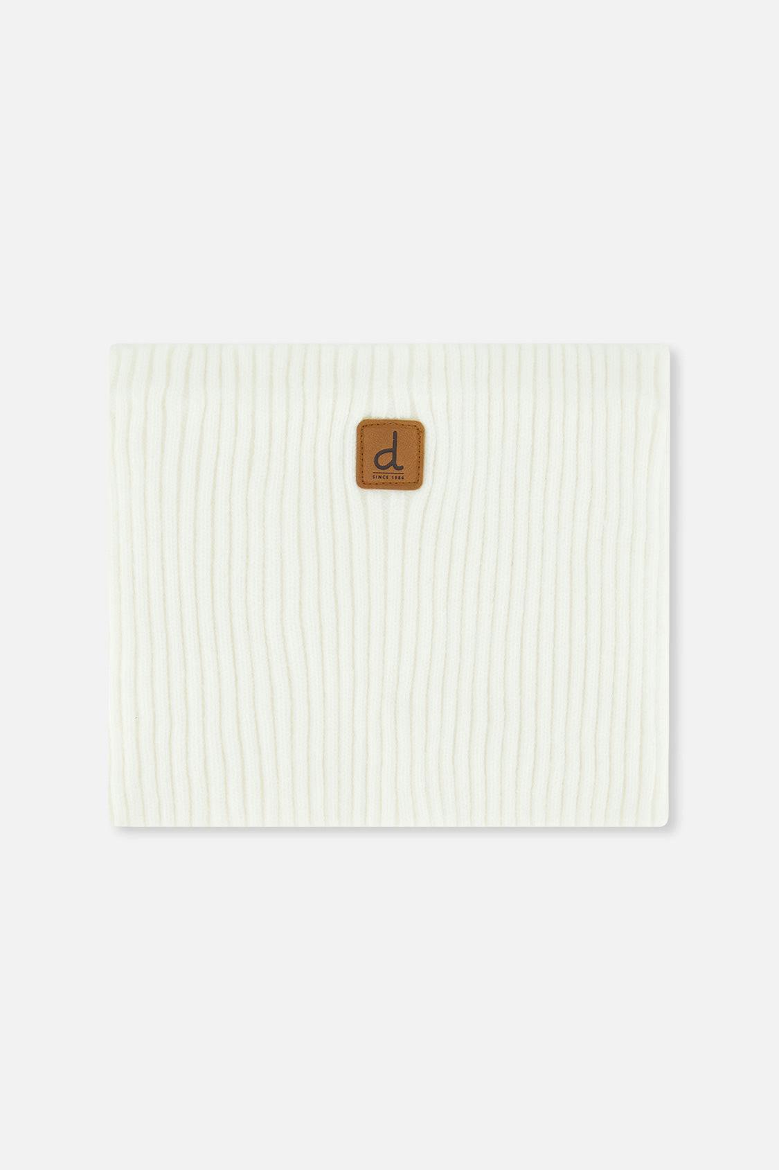 Baby Ribbed Knit Neckwarmer Off-White