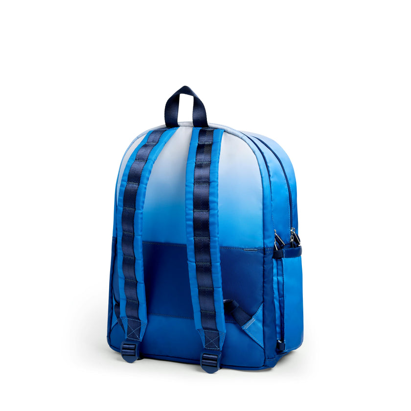 Kane Double Pocket Backpack, Blue Gradient Diagonal Zipper