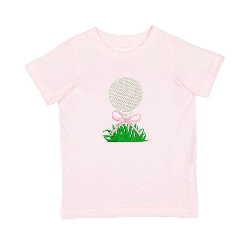 Golf Tee Bow Patch Short Sleeve T-Shirt - Ballet
