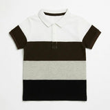 Boys Colorblock Stripe Polo