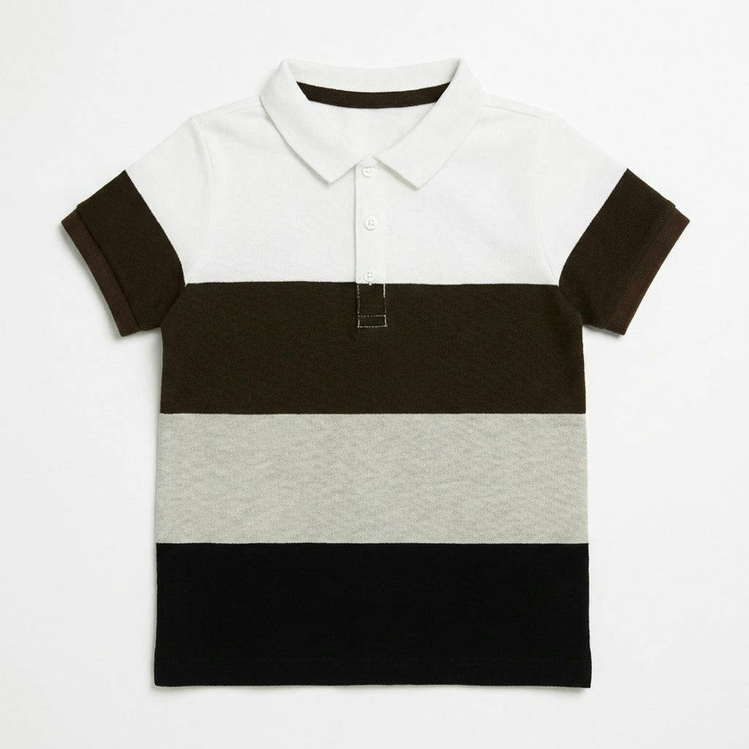 Boys Colorblock Stripe Polo