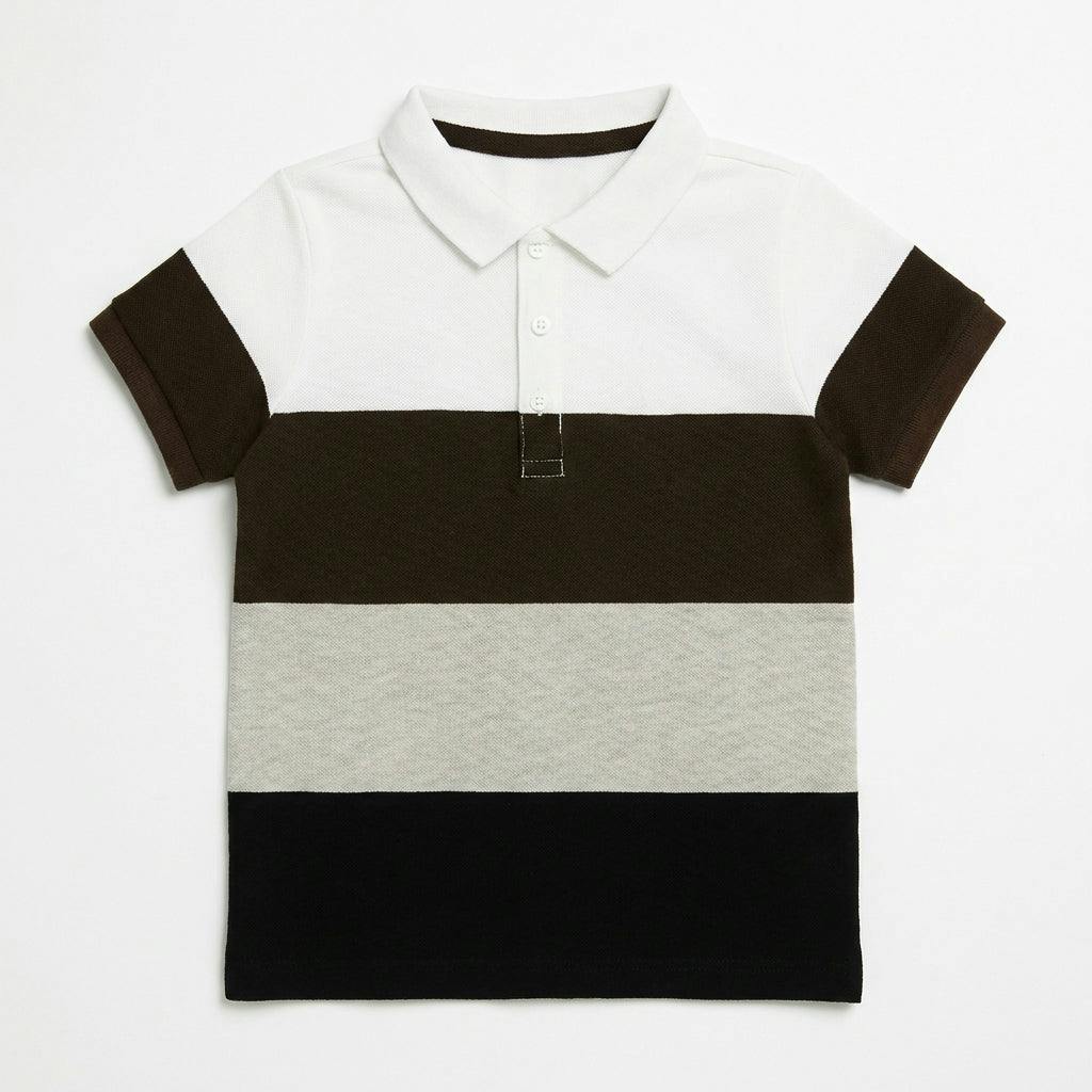 Boys Colorblock Stripe Polo