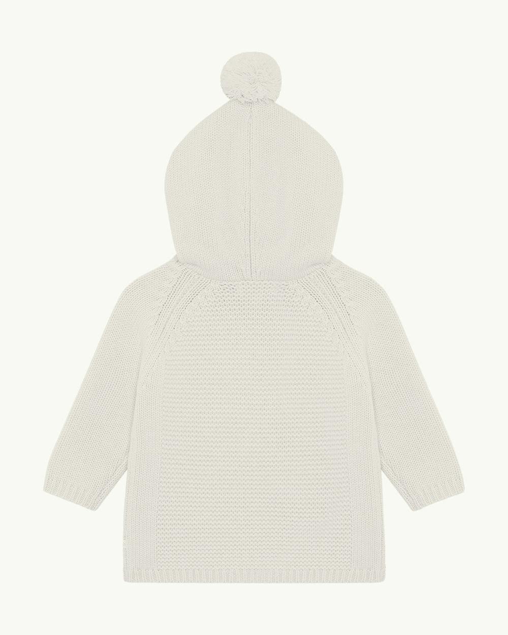 Bo Cable Knit Pram Cardigan - Milky White