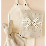 Pique Blanket and Bunny Lovey Gift Set - Birch
