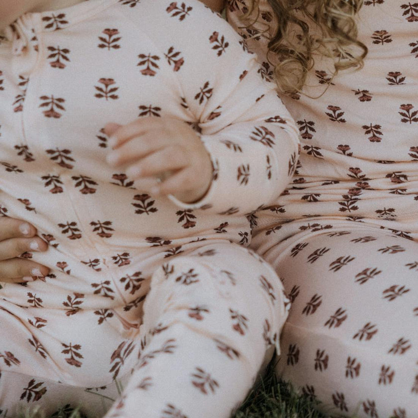 Modal Convertible Footy Pajamas in Wild Rose