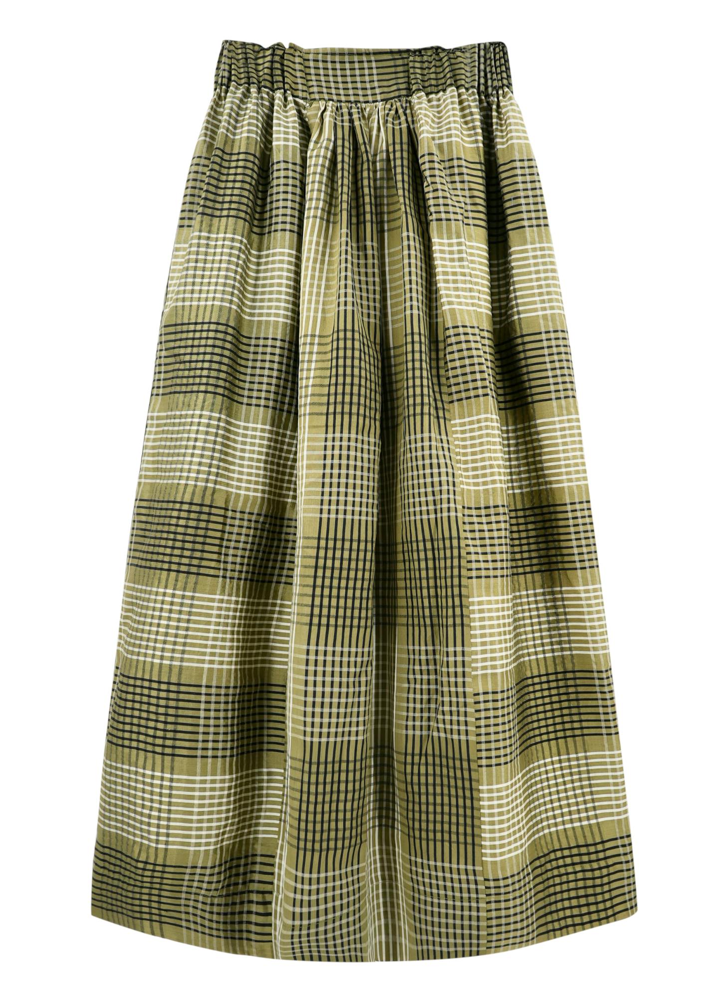 Verona Skirt in Olive Plaid