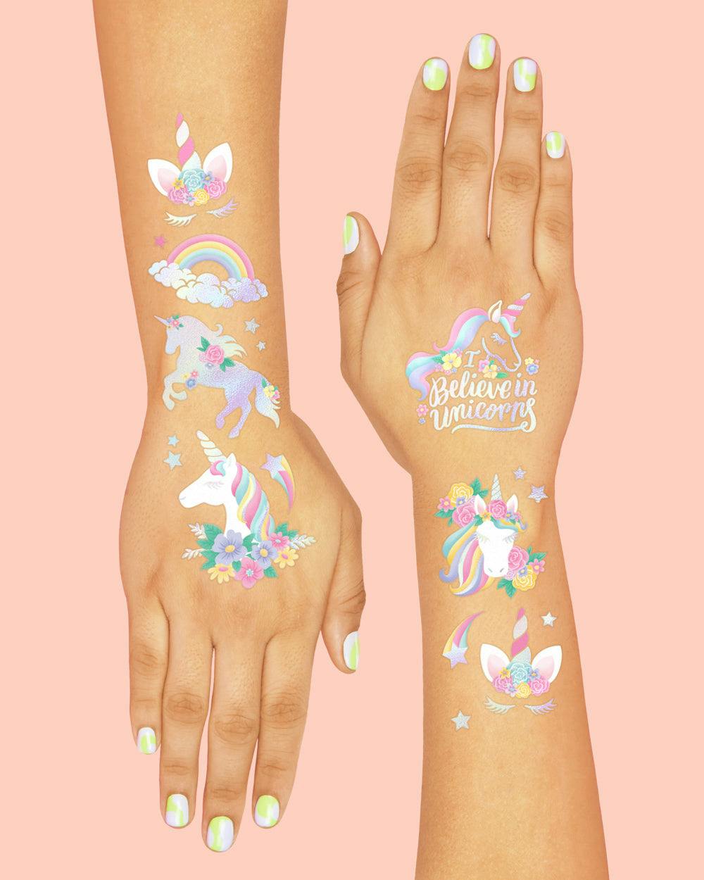 Unicorn Tats - 52 foil temporary tattoos
