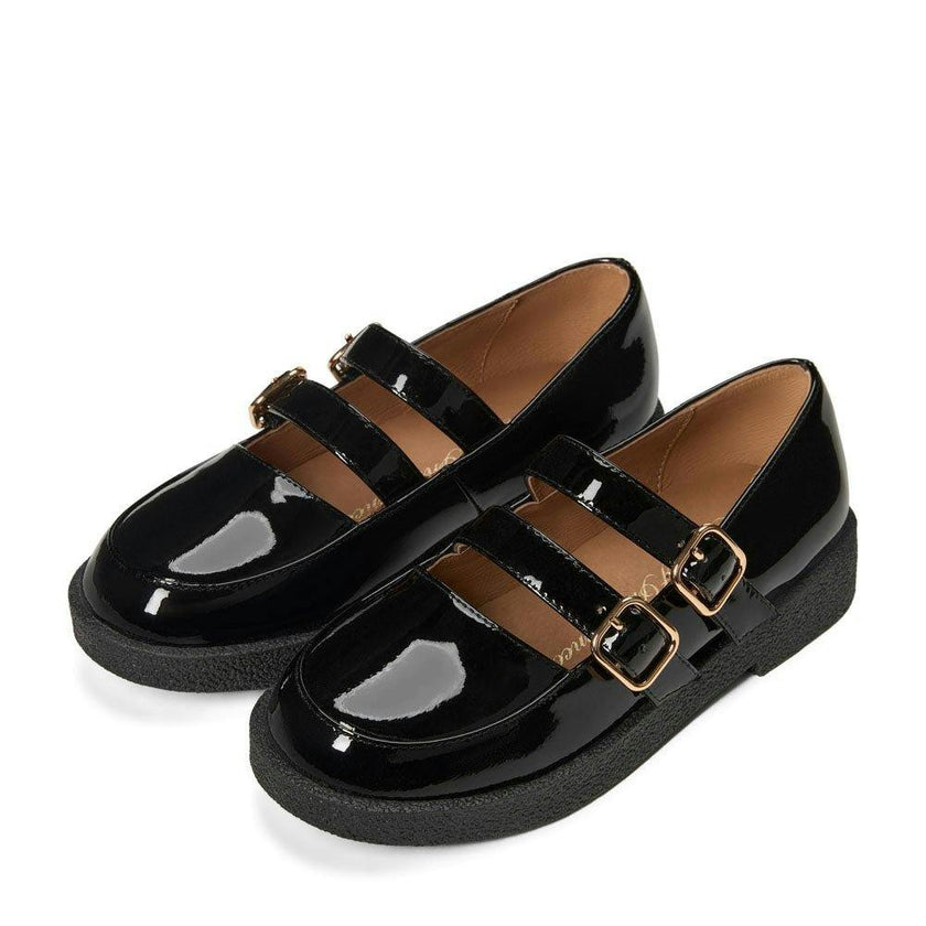 Sloane Glossy Round Toe Mary Jane Ballet Flats