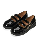 Sloane Glossy Round Toe Mary Jane Ballet Flats