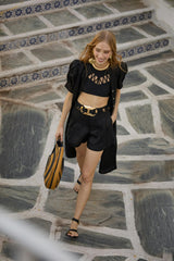 Frida Linen Shorts - Black