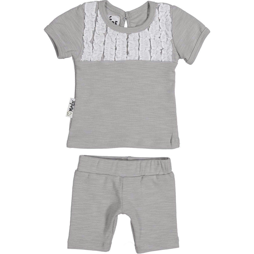 Tux Ruffle 2-Piece Top & Short Set