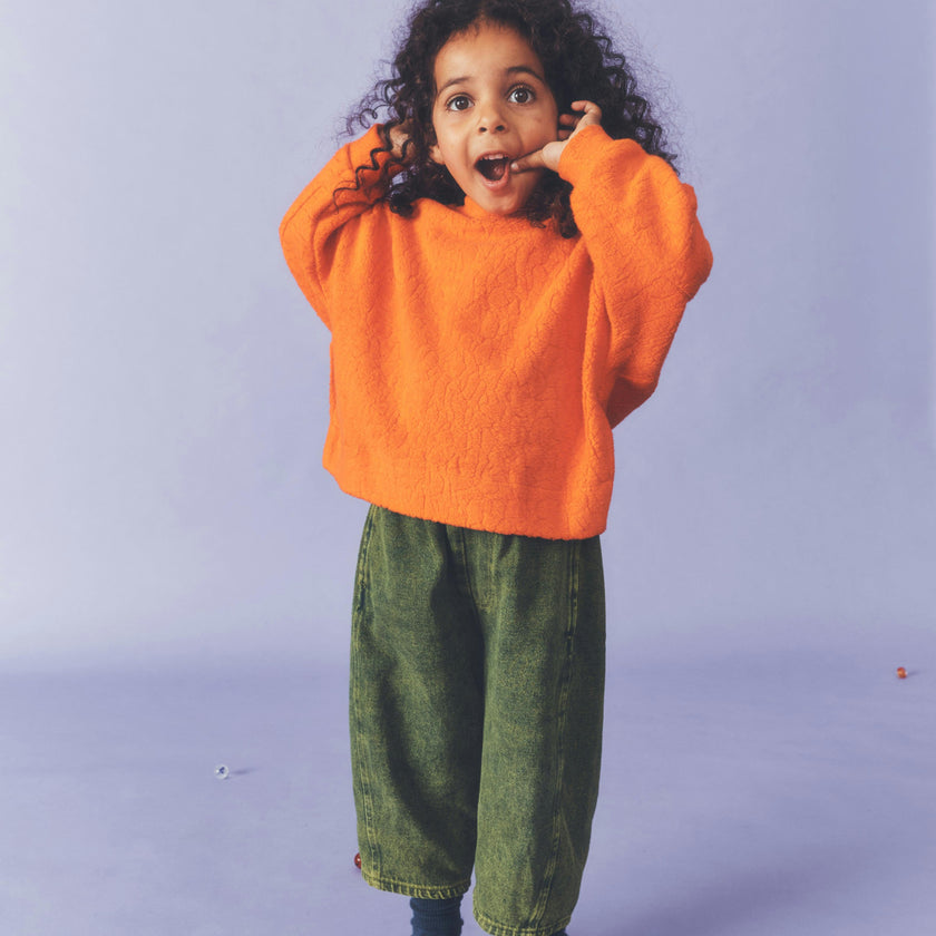 Kids Riverson Orange Teddy Sweatshirt