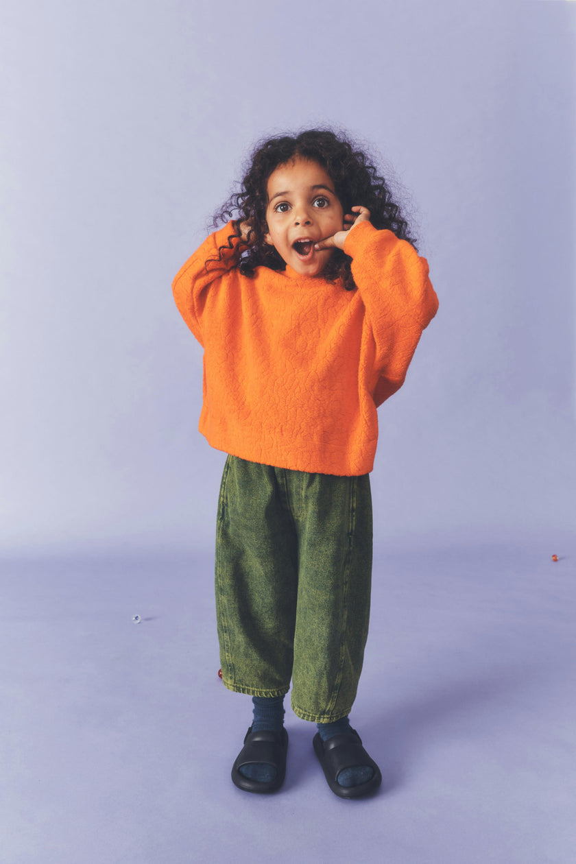 Kids Riverson Orange Teddy Sweatshirt