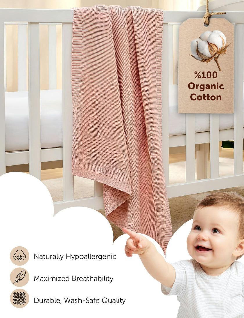 Soft Cotton Bubble-Knit Baby Stroller Blanket