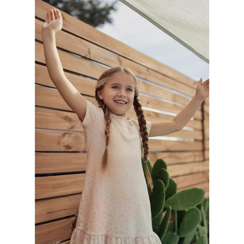 Printed Gauze Short Sleeve Dress