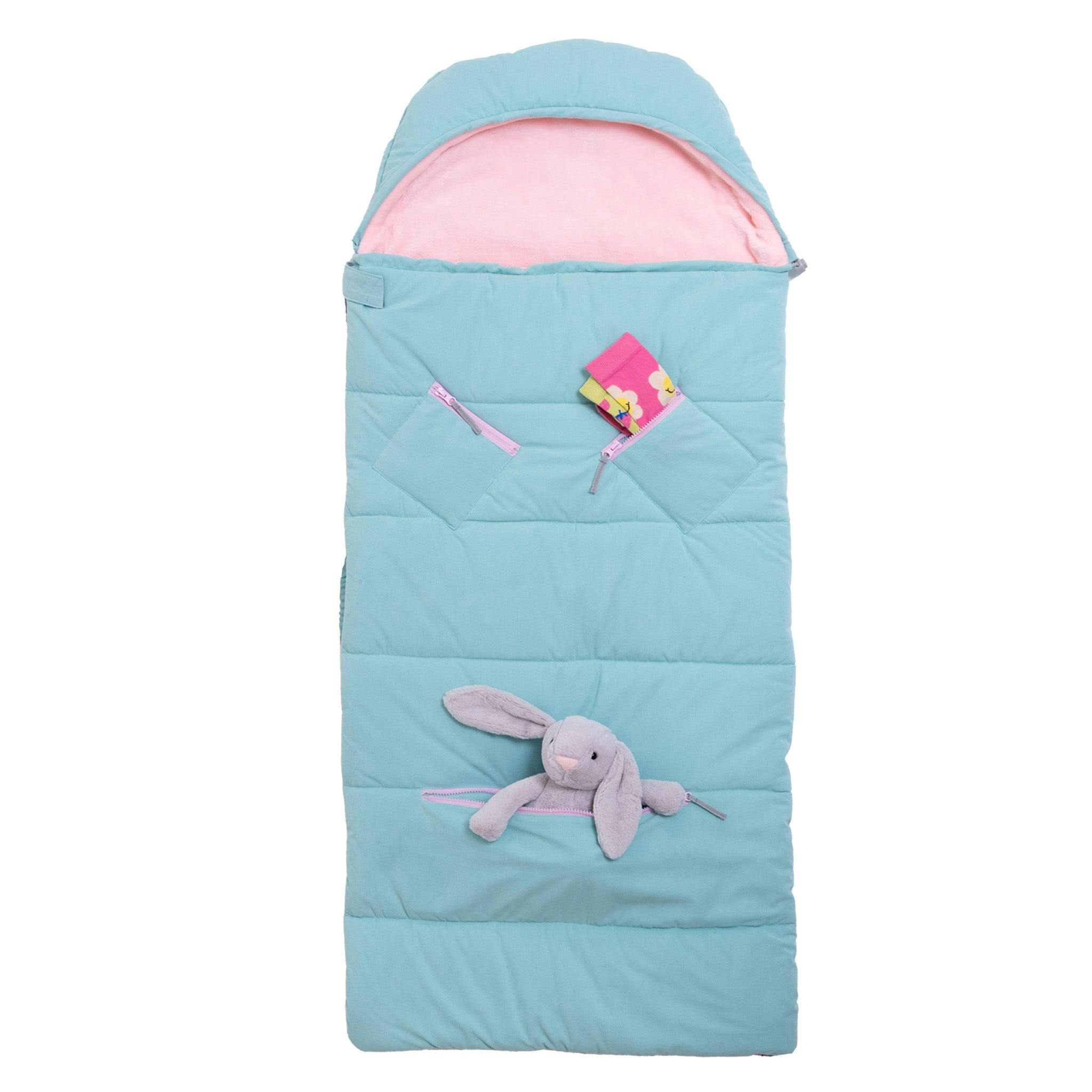 Sleep-N-Pack™ – Little Kid Size | Bows & Ruffles Tanager Turquoise Corduroy