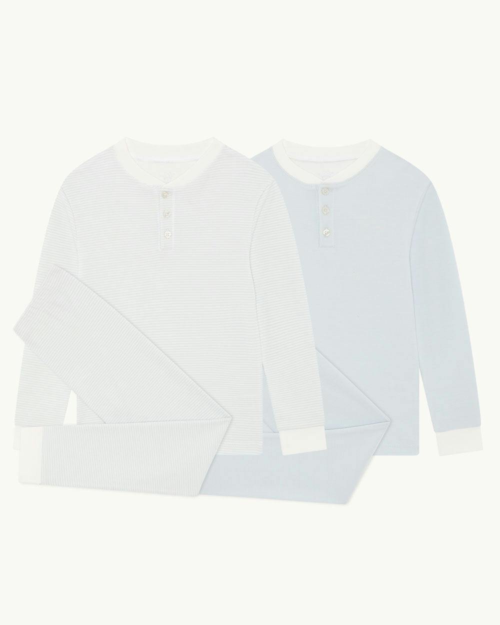 Derek Stripe Child Pyjama Two Piece Set  - Blue
