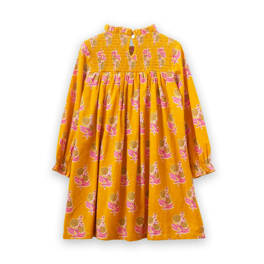 Smocked Long Sleeve Dress